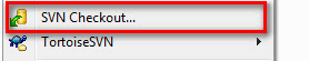 The TortoiseSVN Checkout Menu