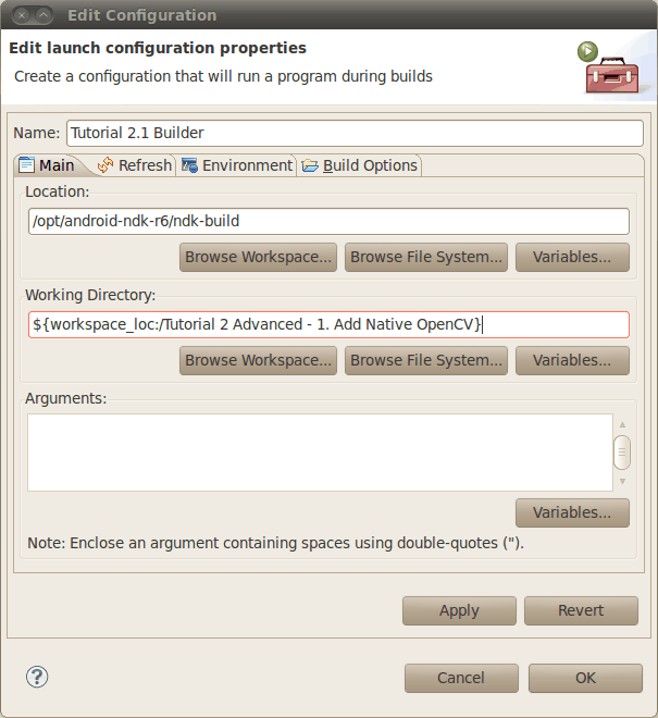 Define environment variables